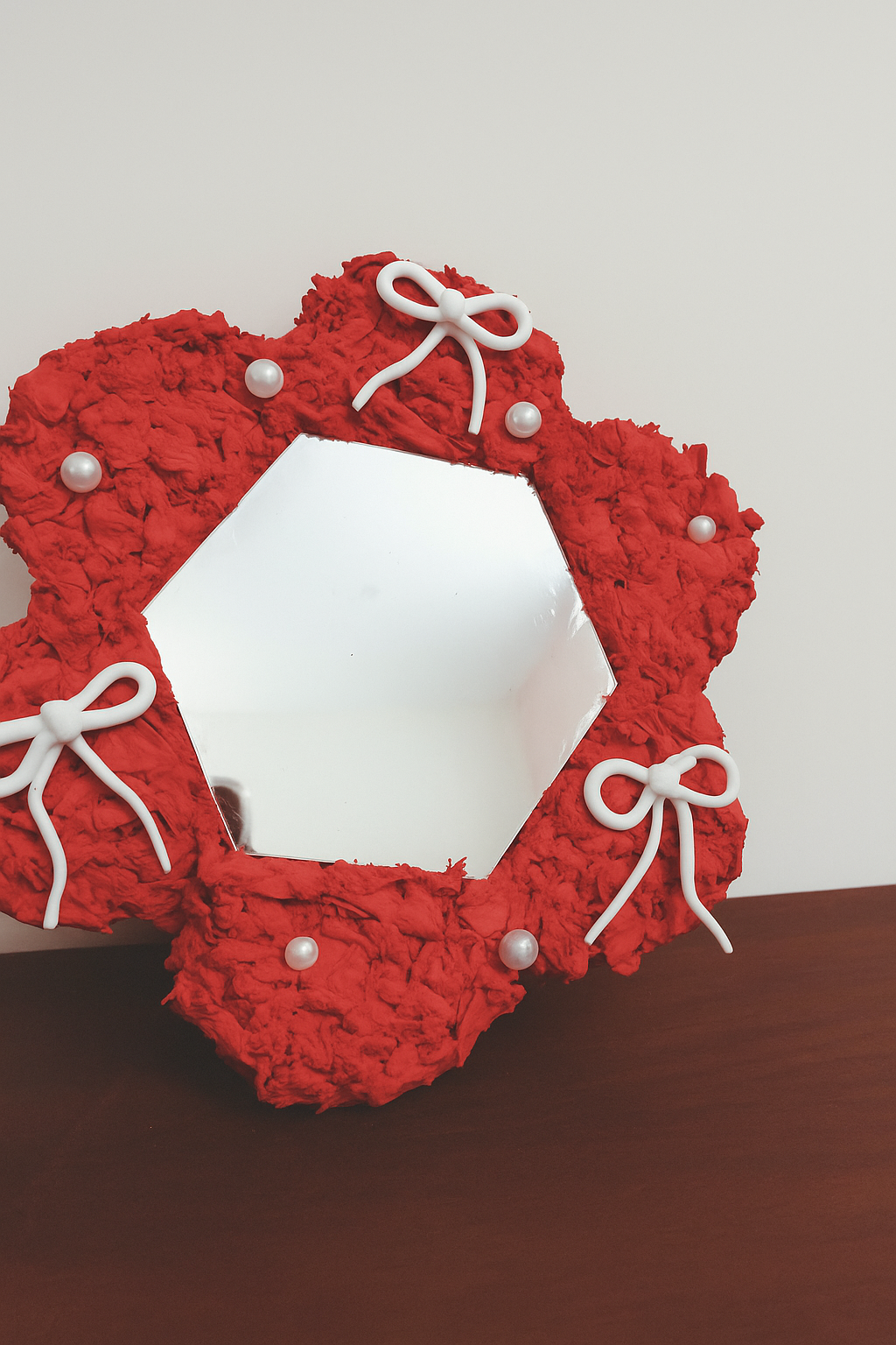 "Handmade Reflect Tissue Textured Beauty Mirror"